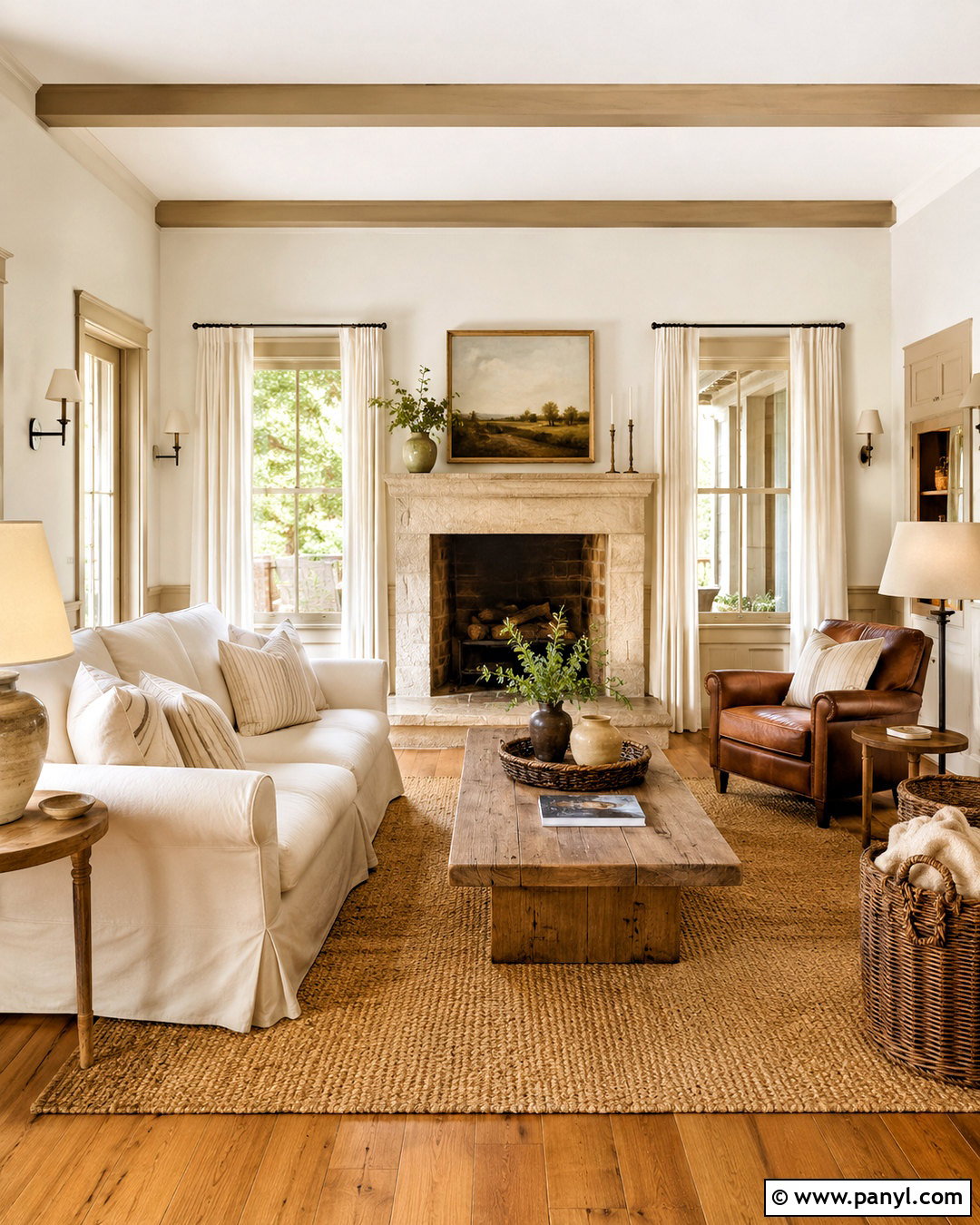 White Walls With Beige Trim Farmhouse Living Room - 35 white walls beige trim ideas