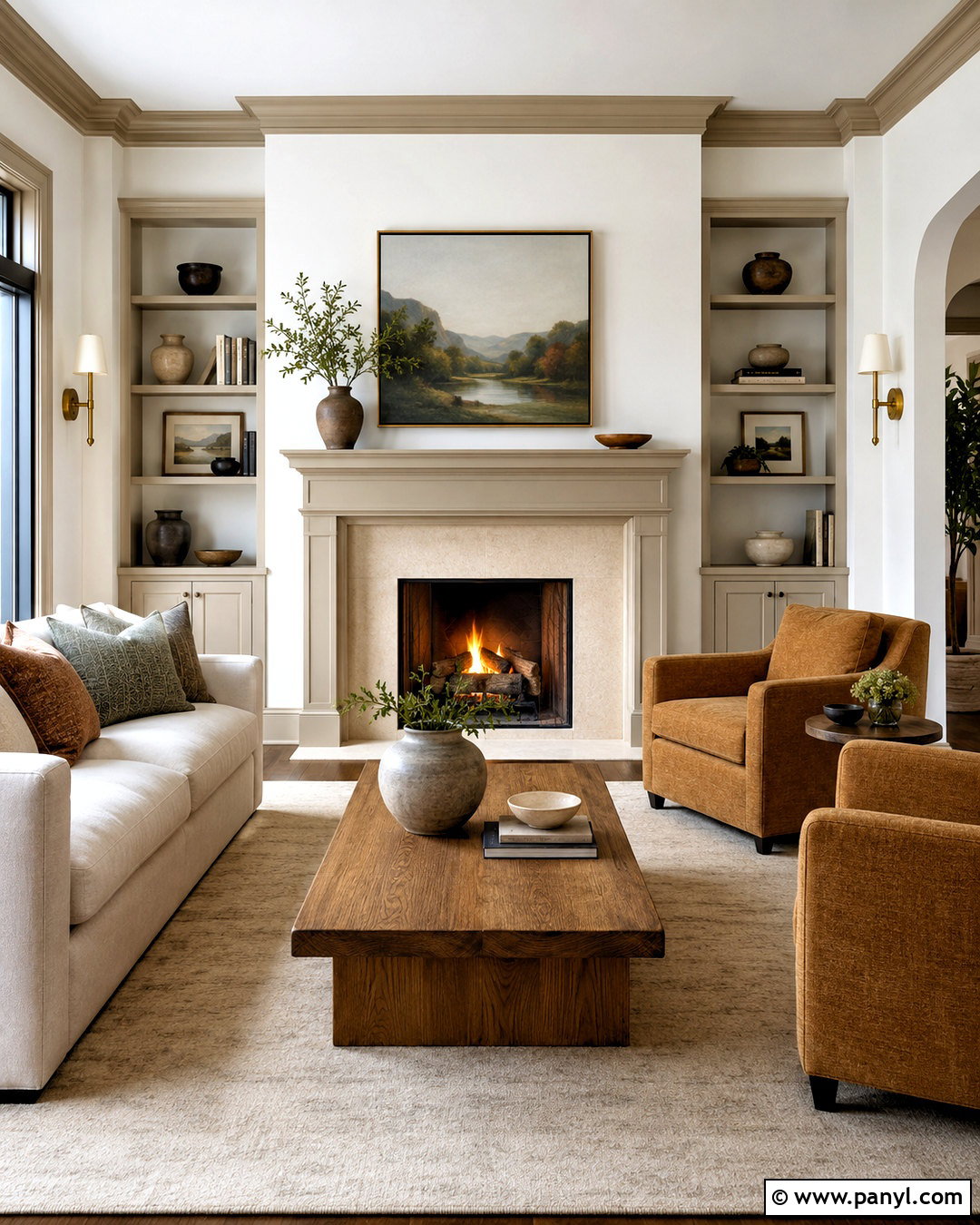 White Walls With Beige Trim Fireplace - 35 white walls beige trim ideas