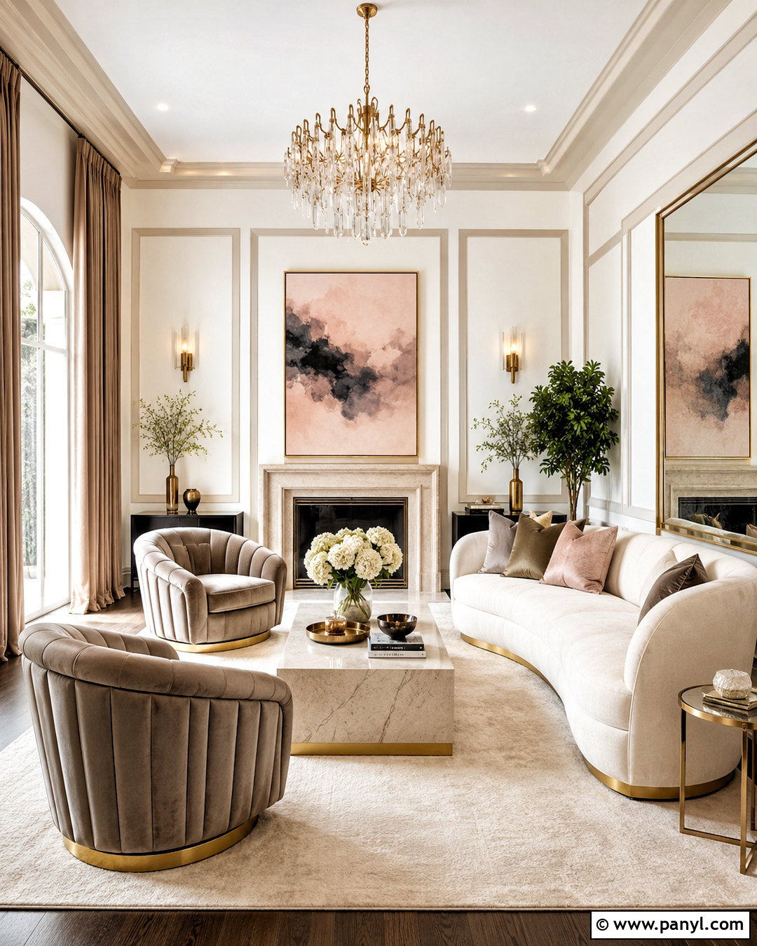 White Walls With Beige Trim Glam Interior - 35 white walls beige trim ideas