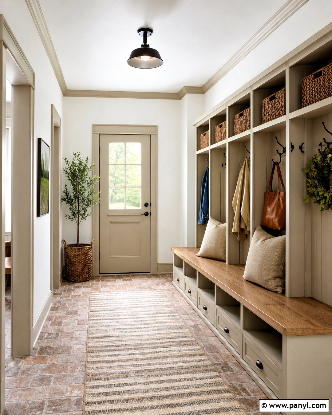 White Walls With Beige Trim Mudroom - 35 white walls beige trim ideas