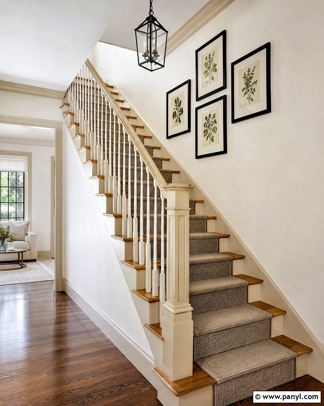 White Walls With Beige Trim Stairway - 35 white walls beige trim ideas