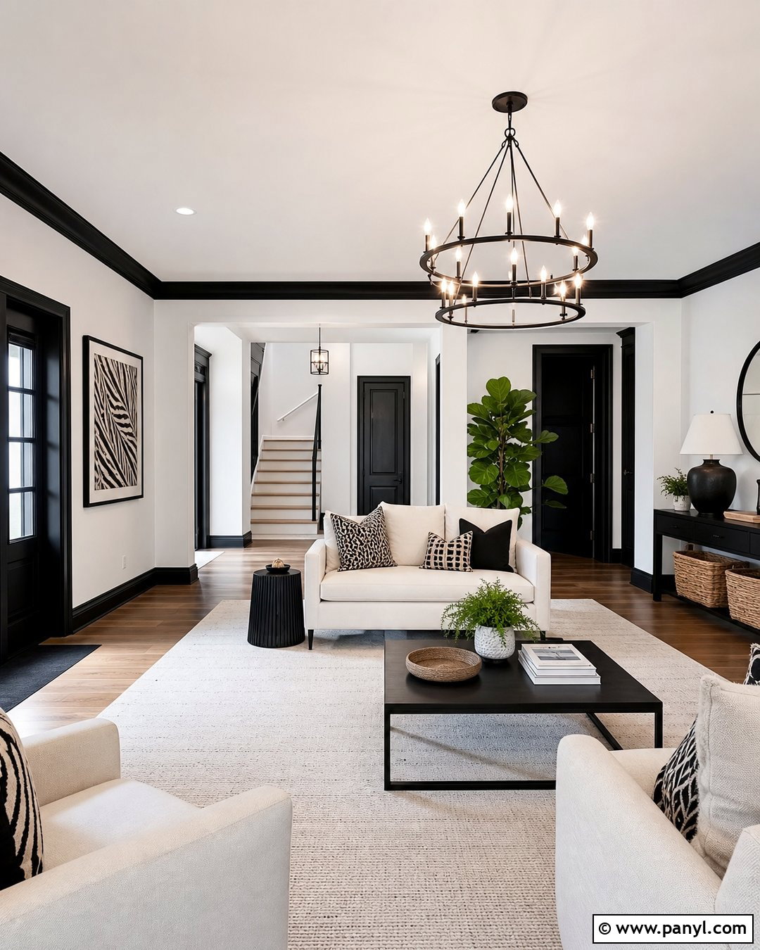 White Walls With Black Trim - 30 White Walls And Trim Ideas
