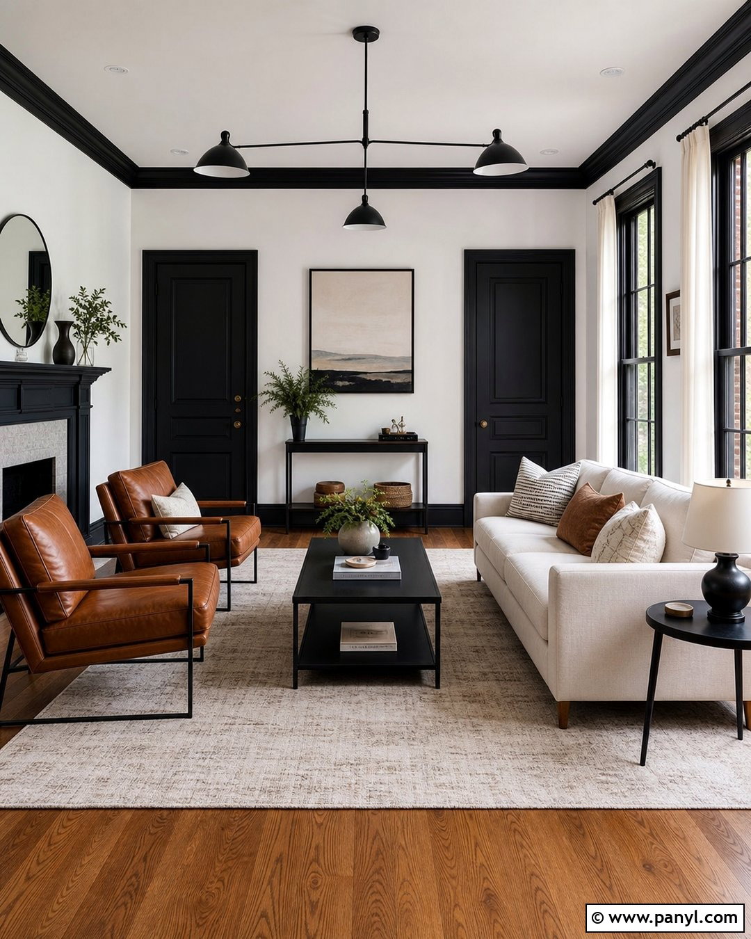 White Walls With Black Trim - 30 white walls darker trim ideas