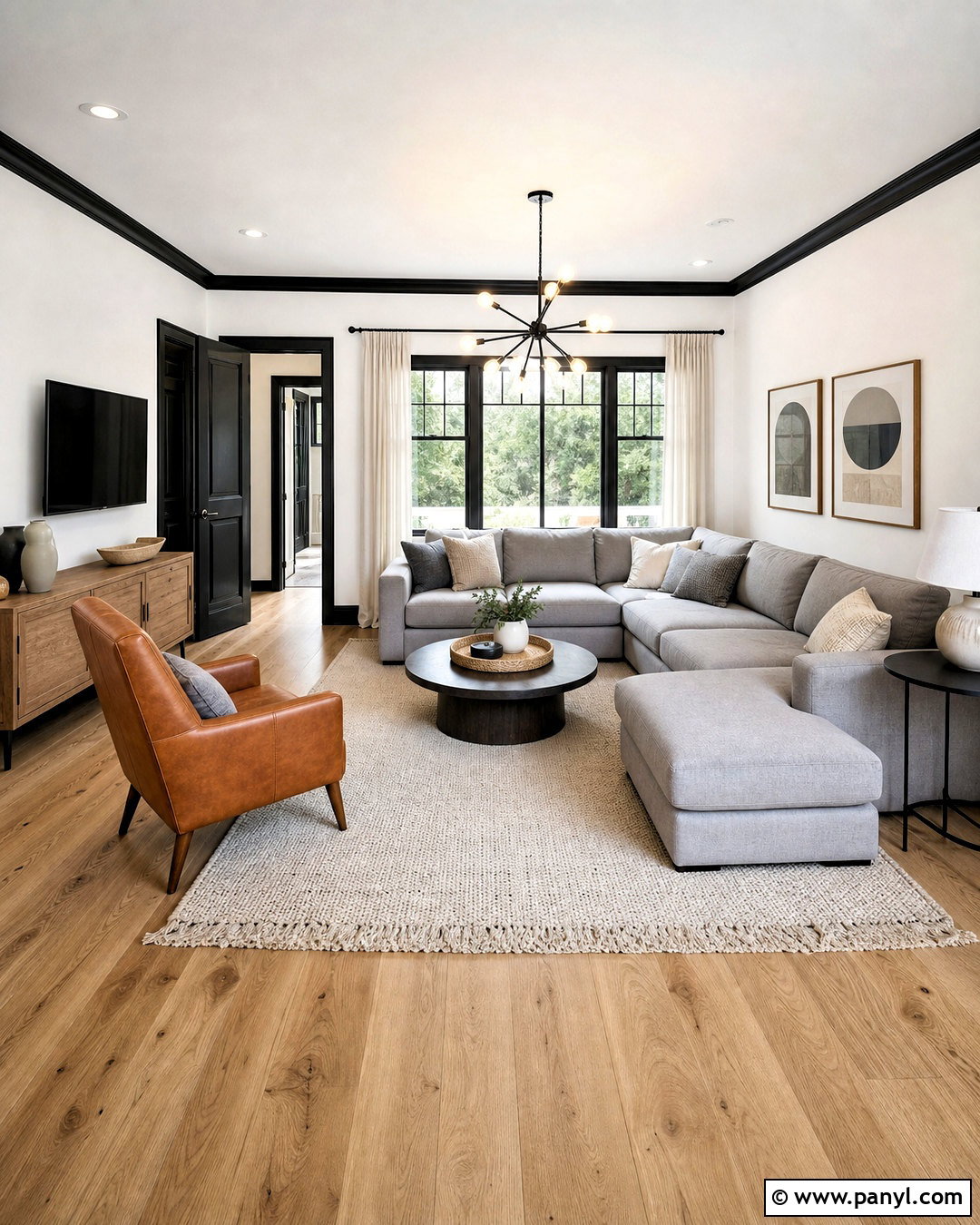 White Walls With Black Trim - 20 white walls contrasting trim ideas