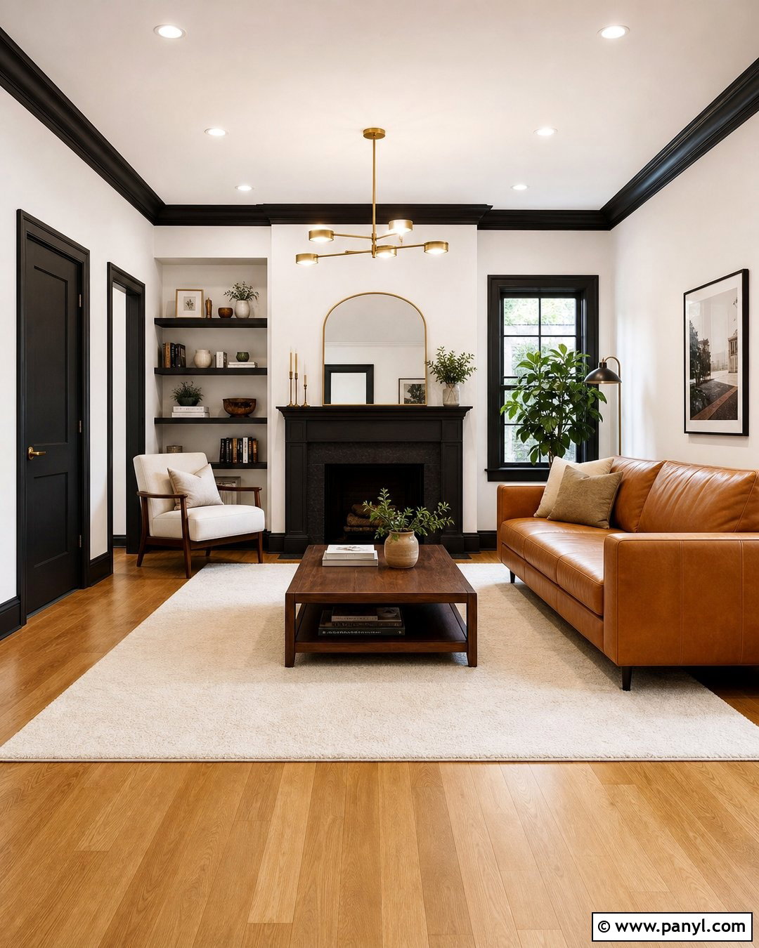 White Walls With Black Trim - 20 Light Walls Colored Trim Ideas