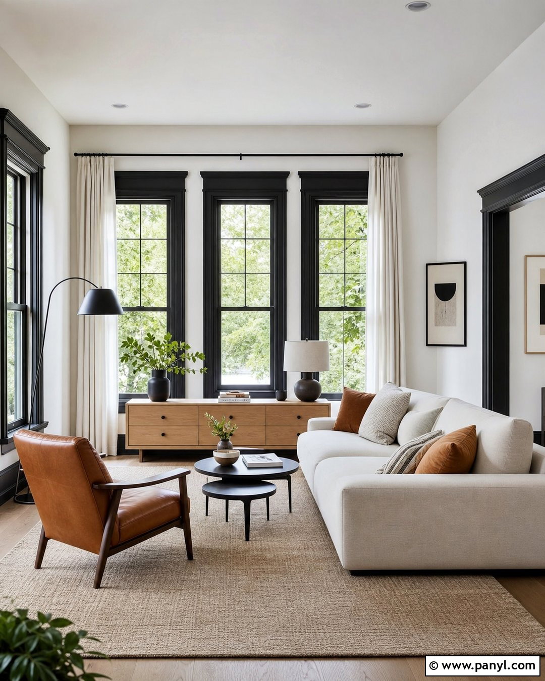 White Walls With Black Window Trim - 30 white walls darker trim ideas
