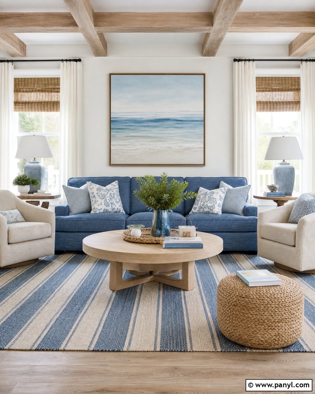 White Walls With Blue Furniture - 50 white walls