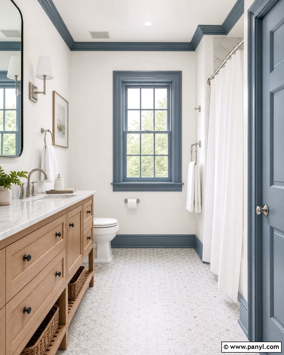White Walls With Blue Gray Trim - 30 white walls darker trim ideas