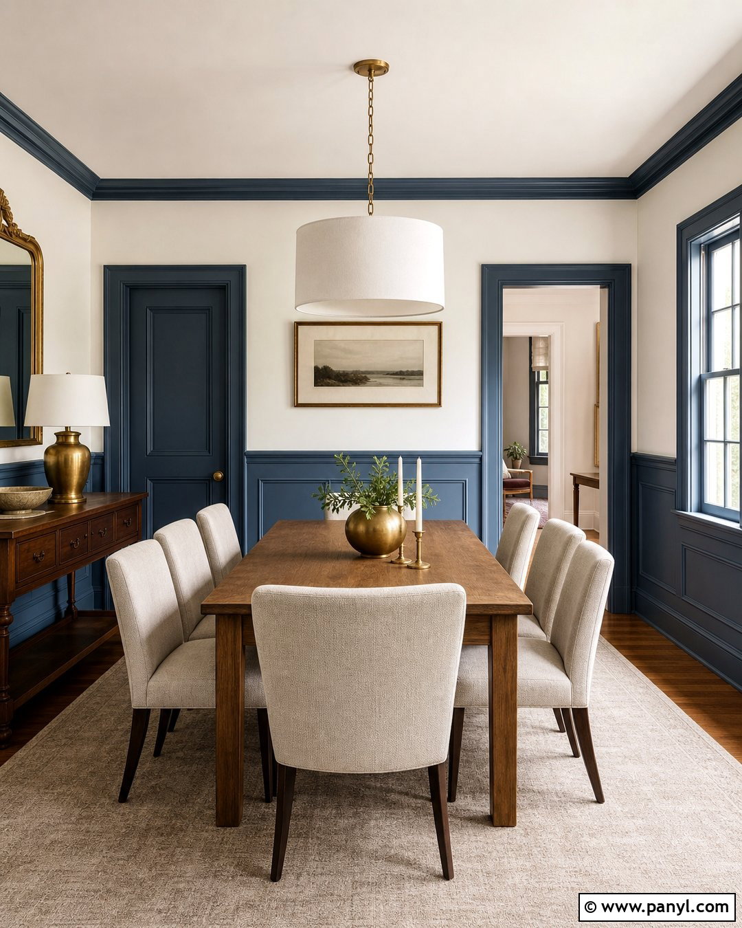 White Walls With Blue Wainscoting And Trim - 30 White Walls Blue Trim Ideas