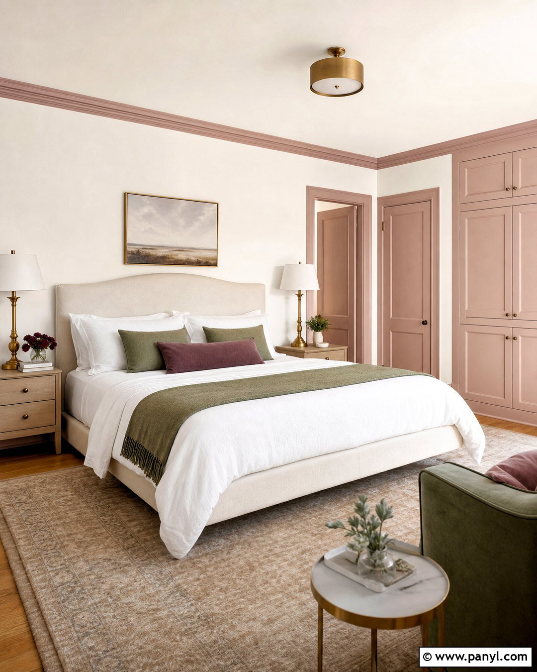 White Walls With Blush Trim - 20 white wall and trim color combinations