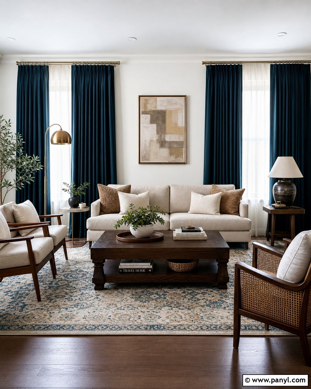 White Walls With Bold Curtains - 50 white walls