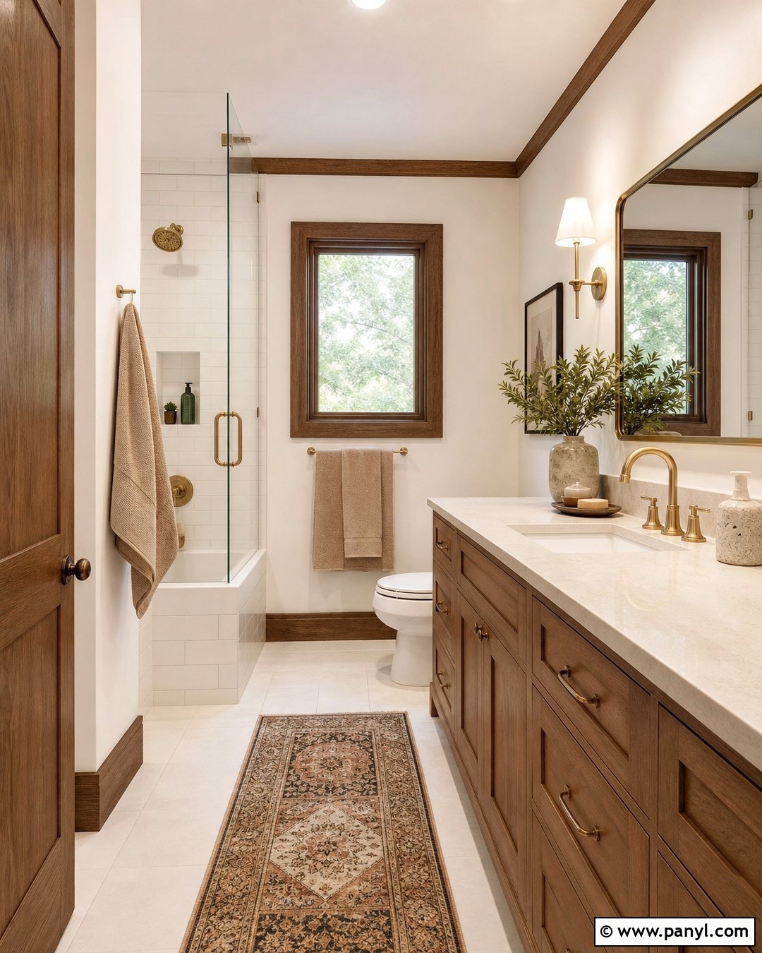 White Walls With Brown Trim Bathroom - 30 White Walls Brown Trim Ideas
