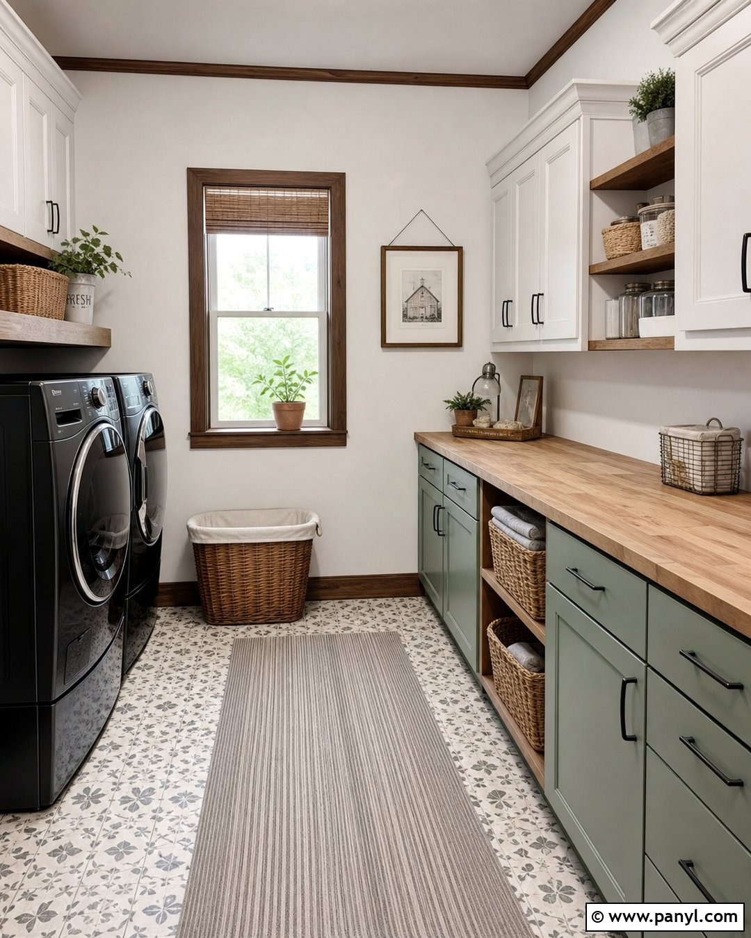 White Walls With Brown Trim Laundry Room - 30 White Walls Brown Trim Ideas