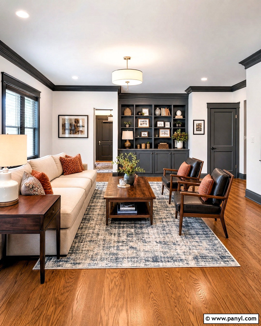 White Walls With Charcoal Gray Trim - 20 white walls contrasting trim ideas