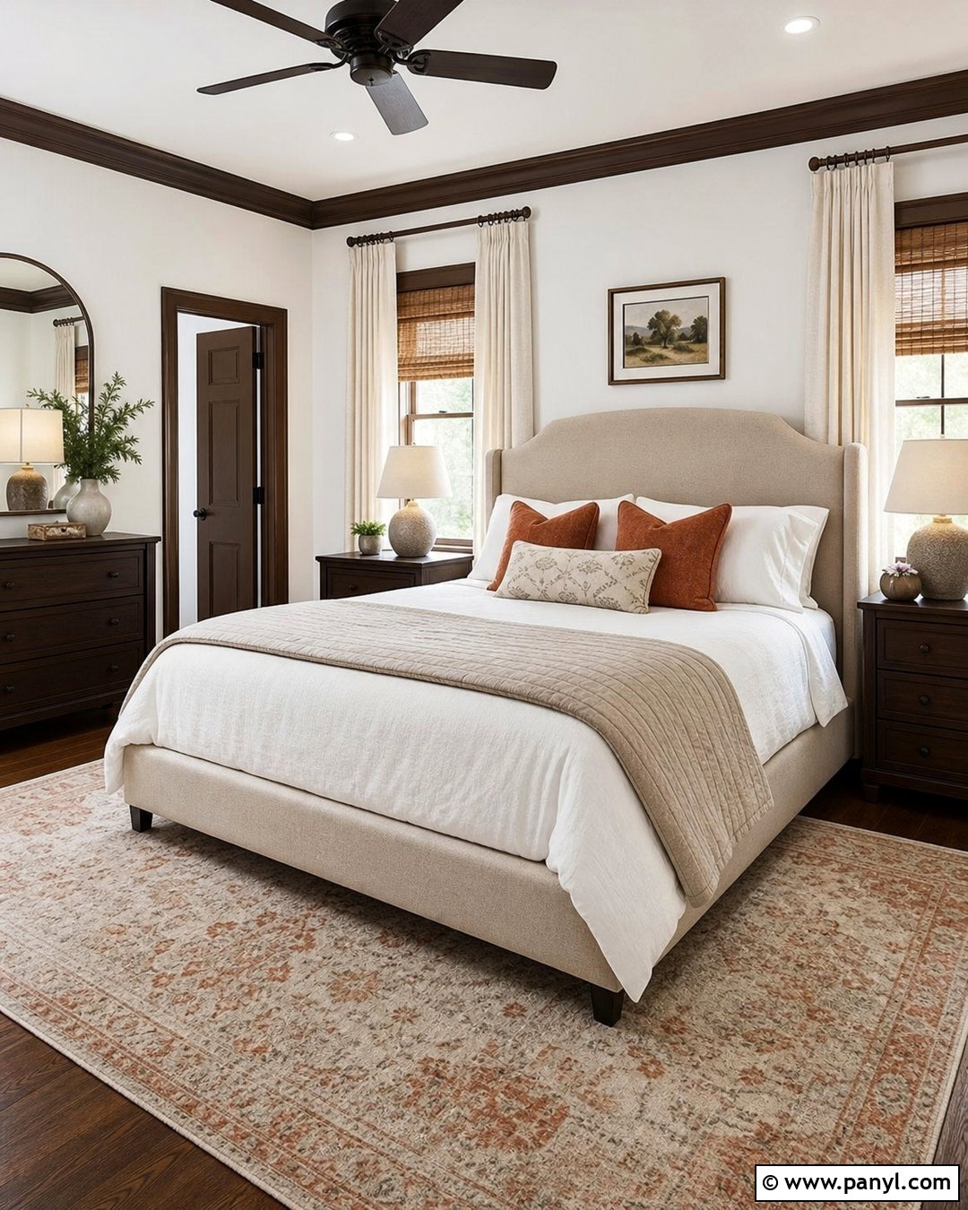 White Walls With Chocolate Brown Trim Bedroom - 30 White Walls Brown Trim Ideas