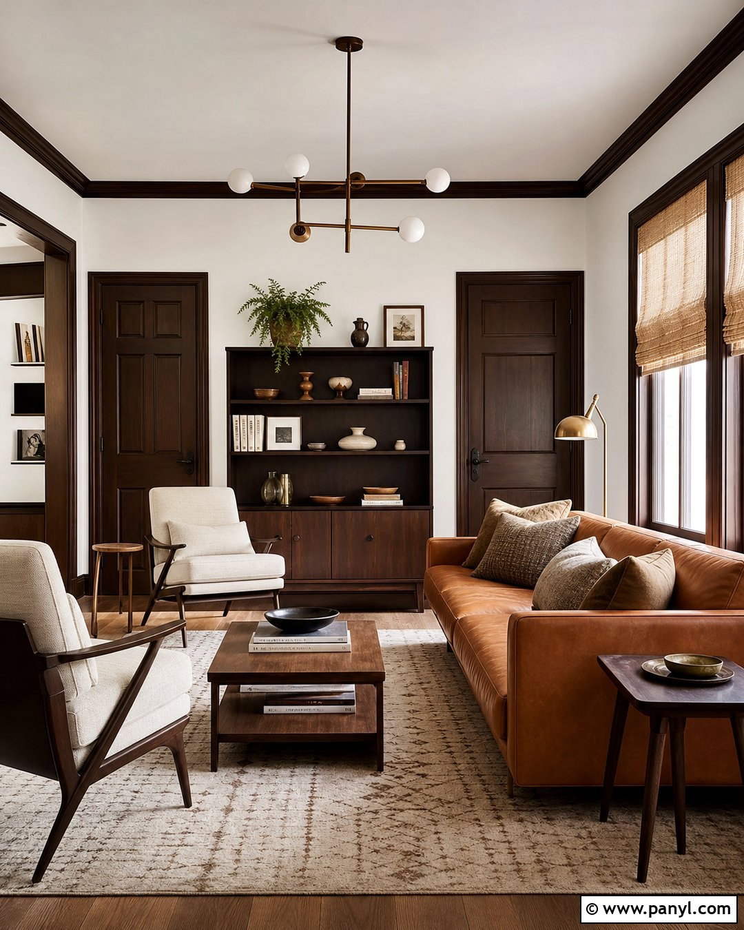 White Walls With Chocolate Brown Trim - 30 White Walls And Trim Ideas