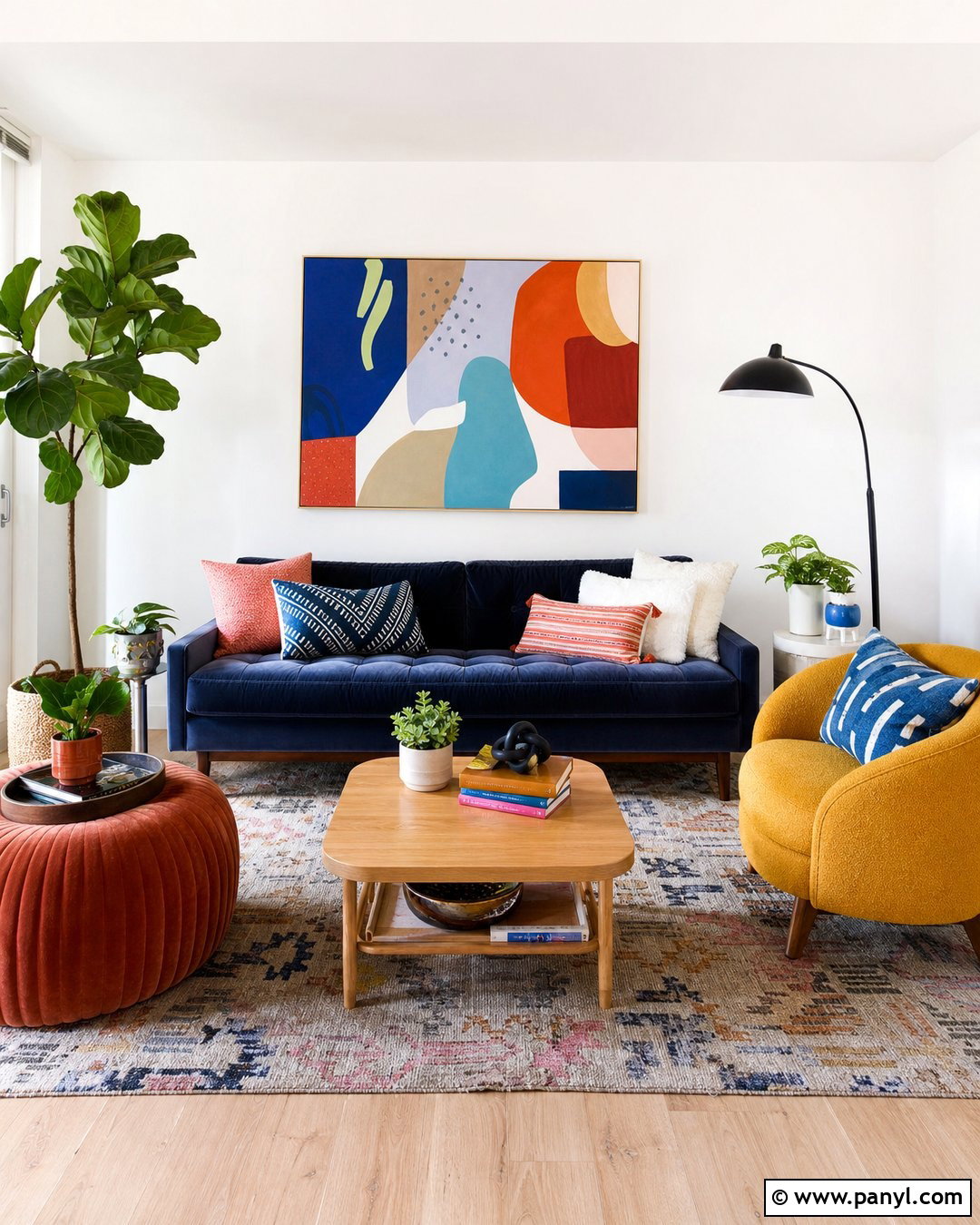 White Walls With Colorful Art - 50 white walls