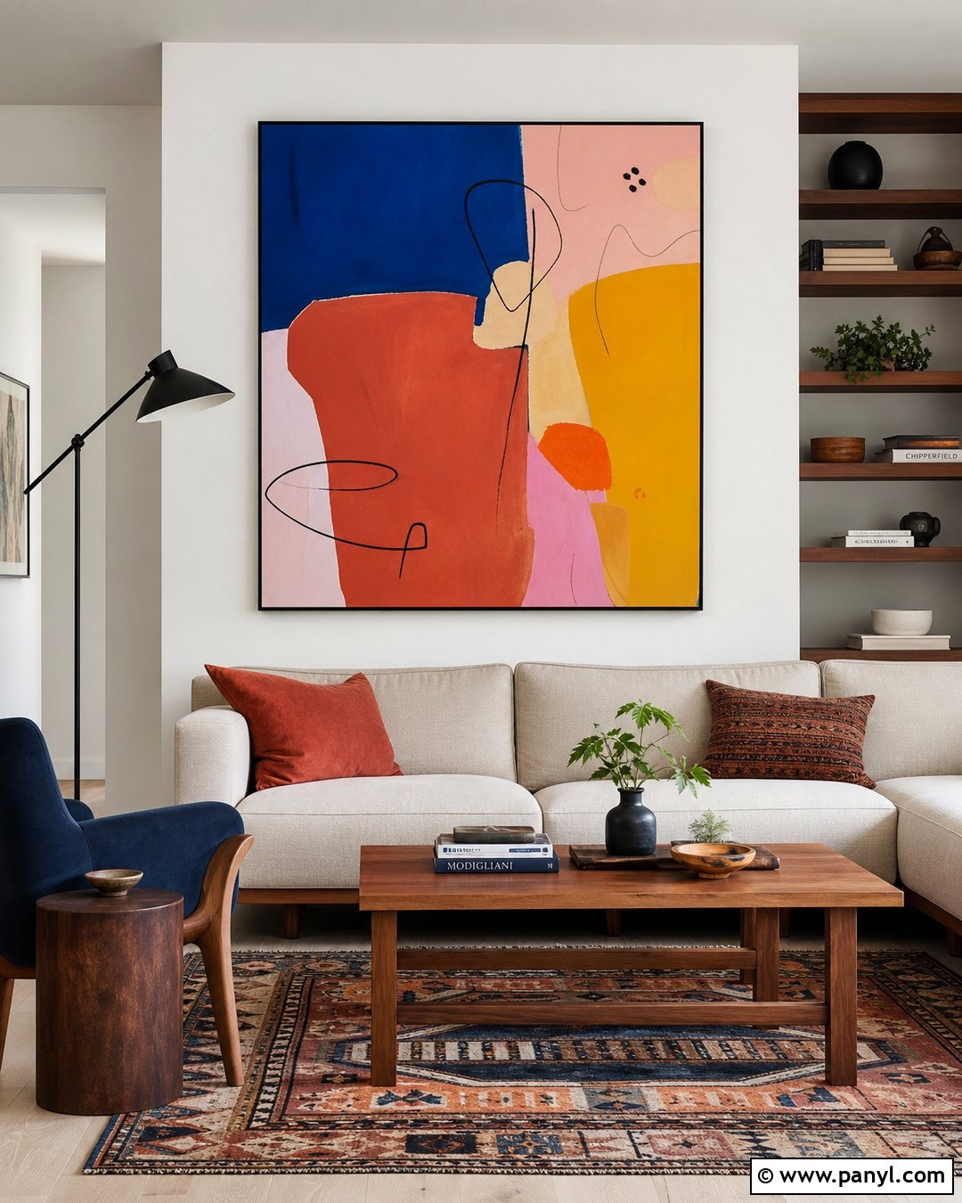 White Walls With Colorful Artwork - 30 White Walls Interior Ideas