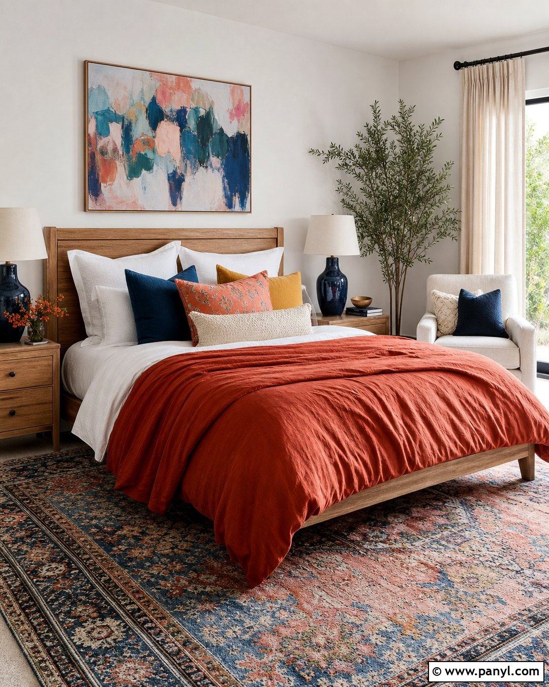 White Walls With Colorful Bedding - 50 white walls