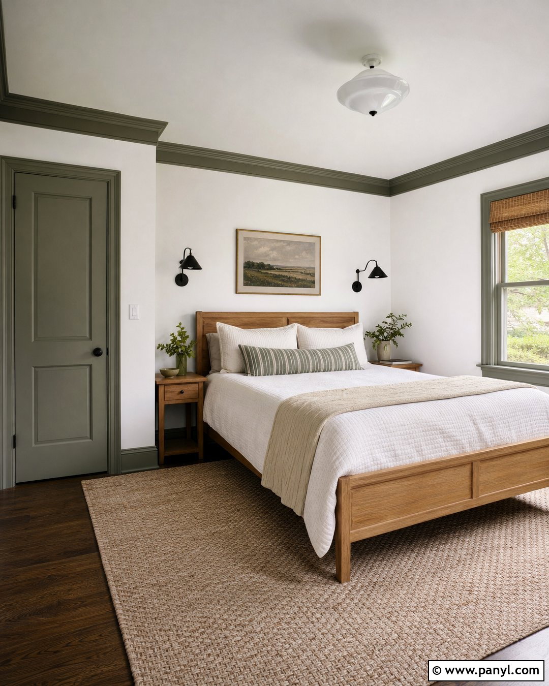White Walls With Dark Sage Trim - 30 white walls darker trim ideas
