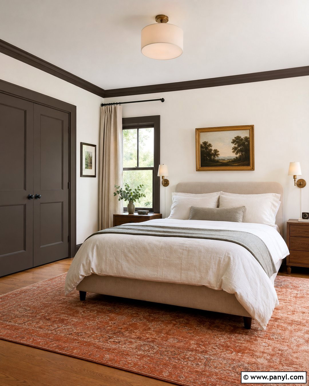 White Walls With Dark Taupe Trim - 30 white walls darker trim ideas