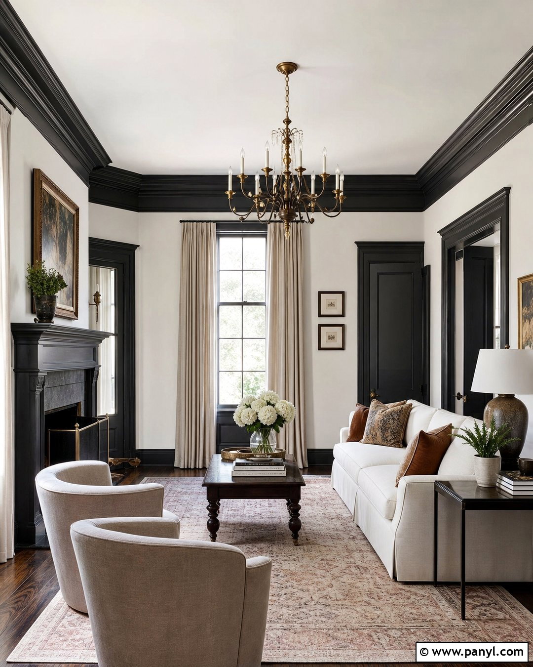White Walls With Dark Trim And Crown Molding - 30 white walls darker trim ideas