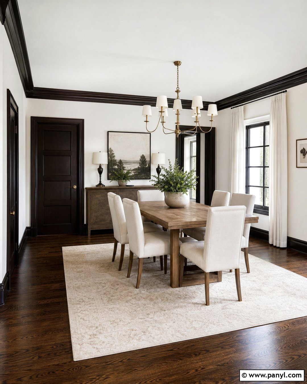 White Walls With Dark Trim And Dark Floors - 30 white walls darker trim ideas