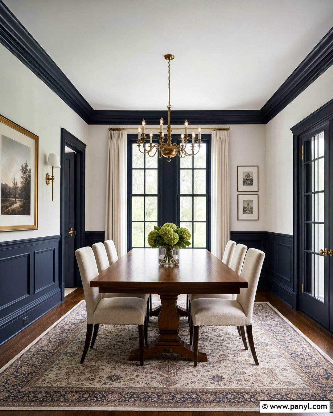 White Walls With Dark Trim And Wainscoting - 30 white walls darker trim ideas