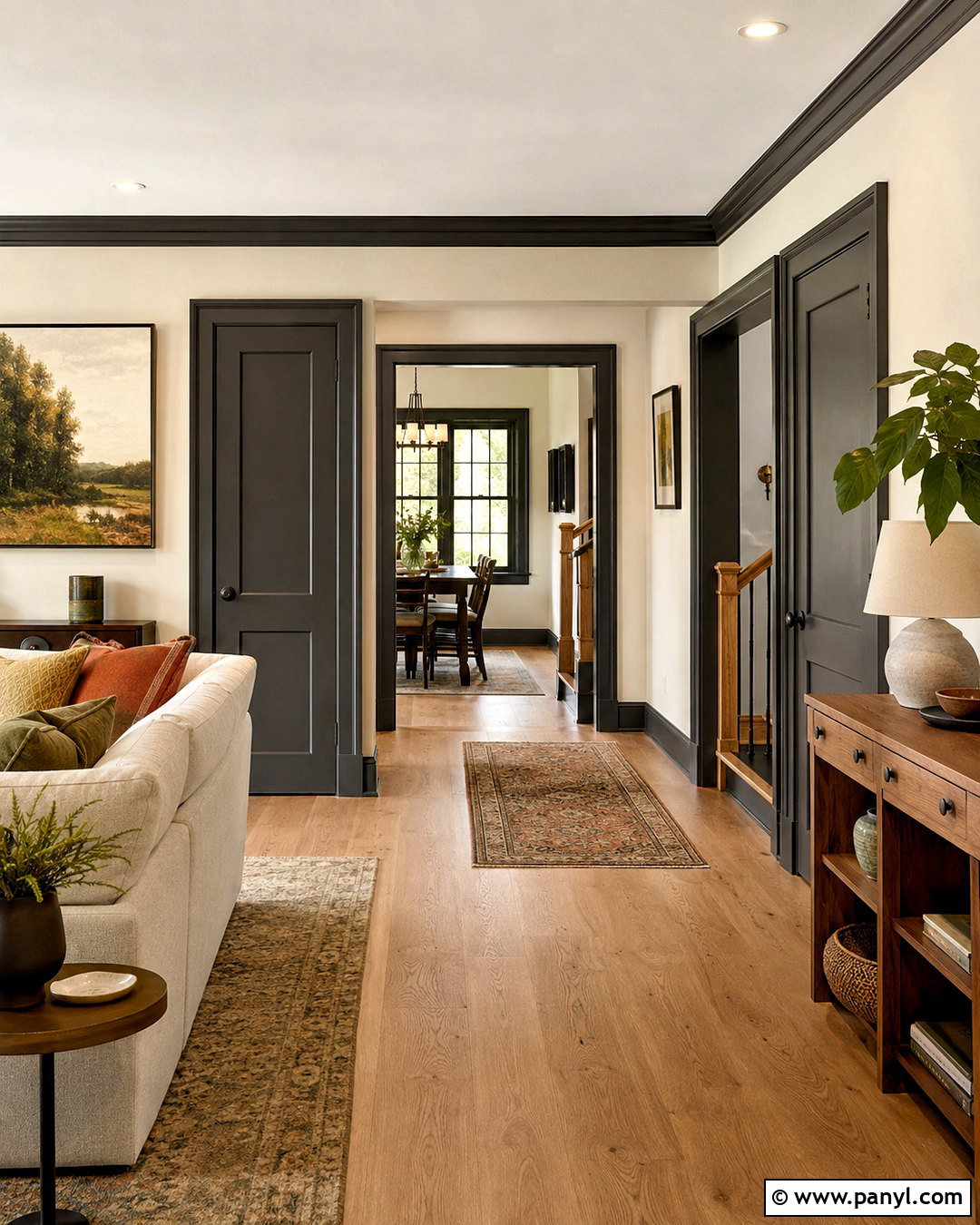 White Walls With Dark Trim Whole House - 40 Light Walls With Dark Trim Ideas