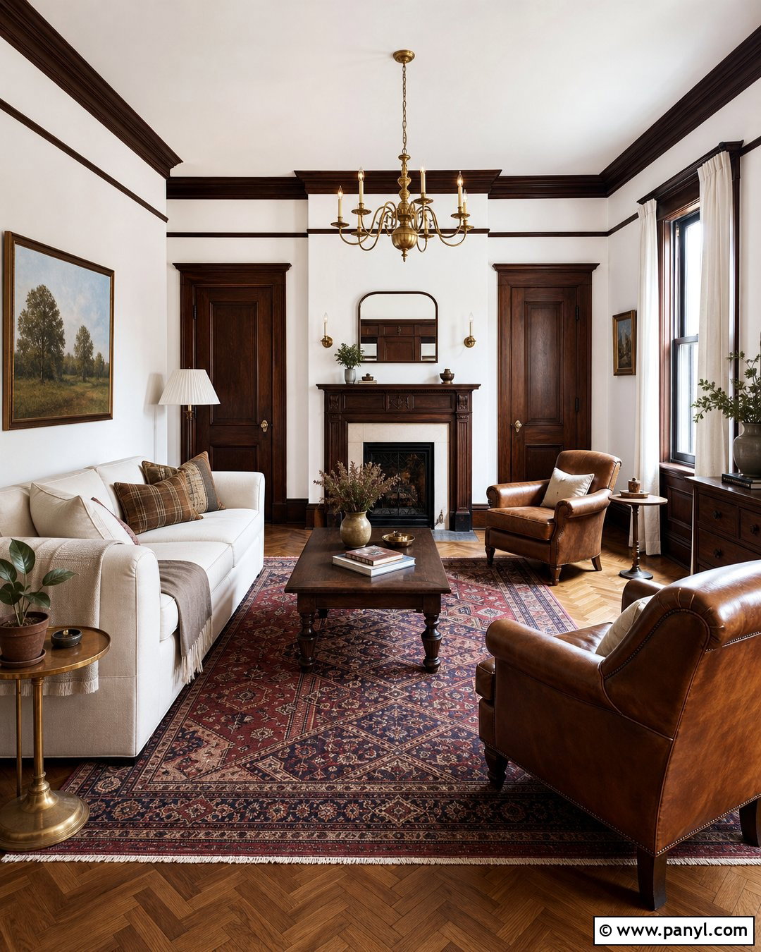 White Walls With Dark Walnut Trim - 30 White Walls And Trim Ideas