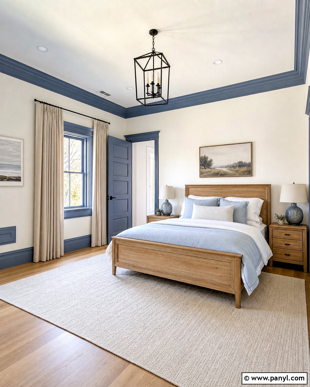 White Walls With Dusty Blue Trim - 20 white walls contrasting trim ideas