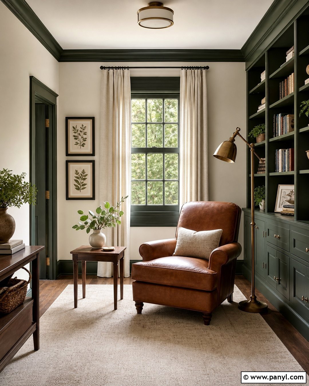 White Walls With Forest Green Trim - 30 white walls darker trim ideas