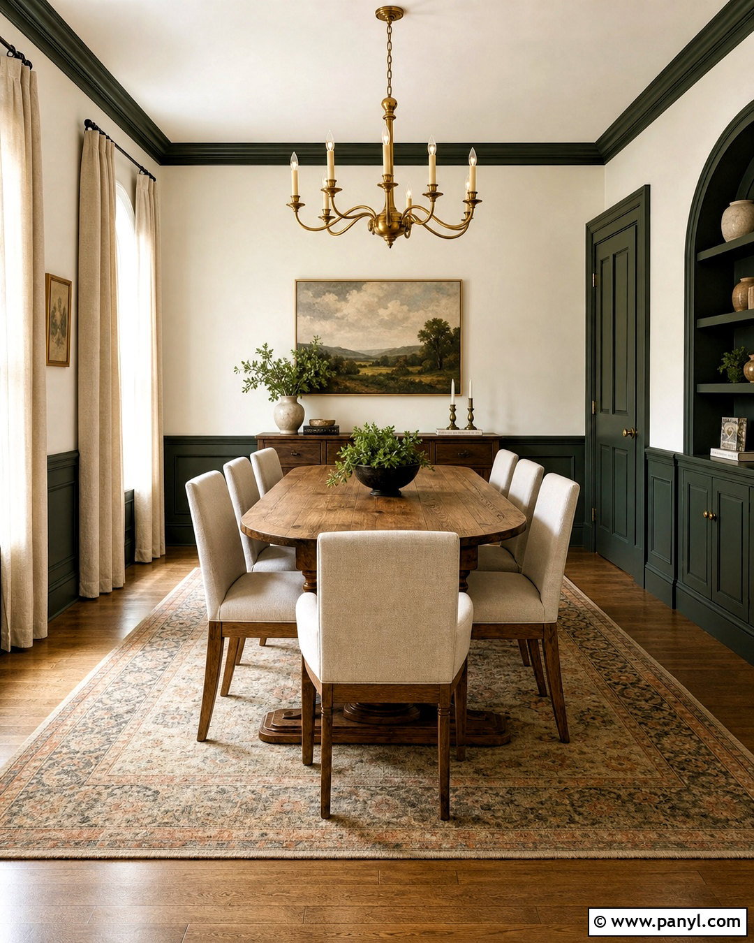 White Walls With Forest Green Trim - 20 white wall and trim color combinations