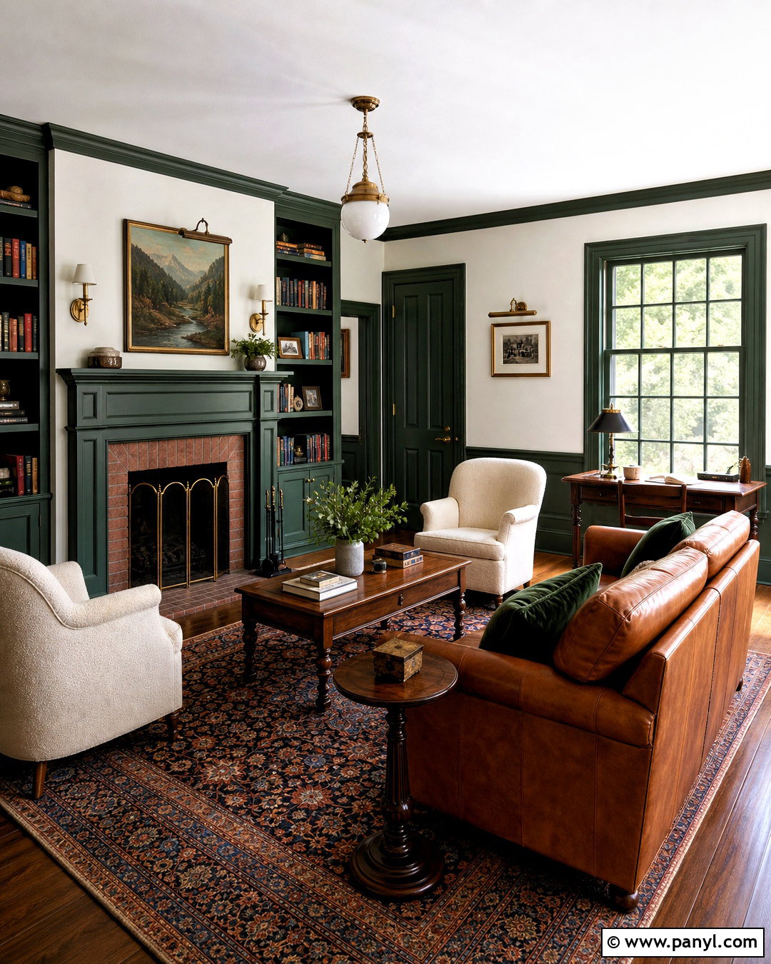 White Walls With Forest Green Trim - 20 white walls contrasting trim ideas