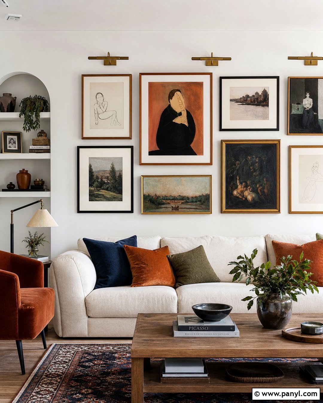 White Walls With Gallery Art - 25 White Wall Paint Ideas