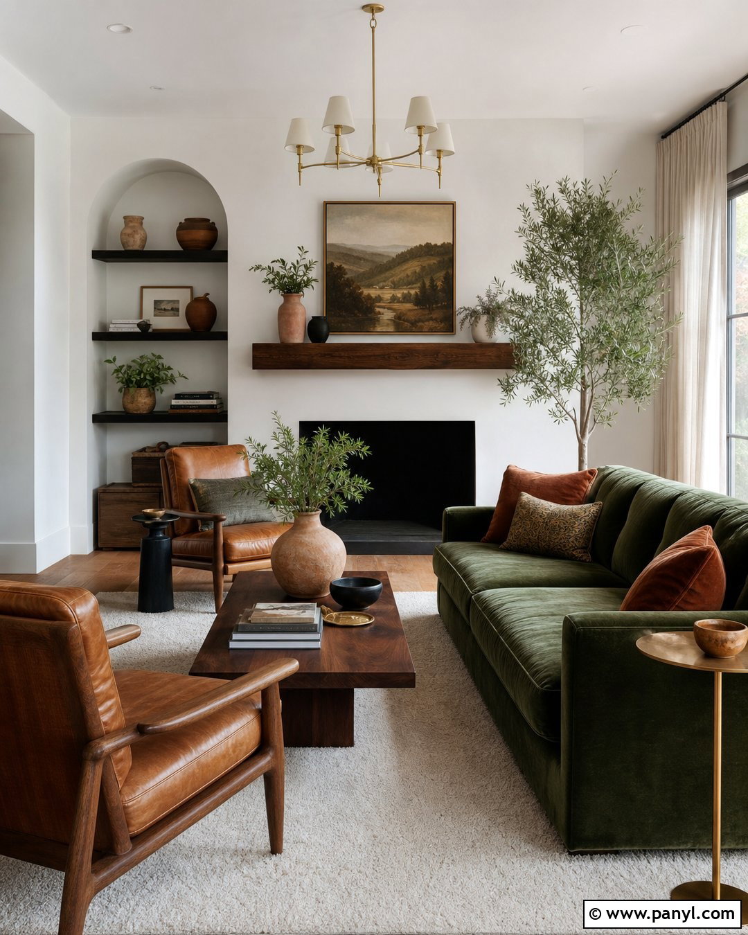 White Walls With Green Furniture - 50 white walls