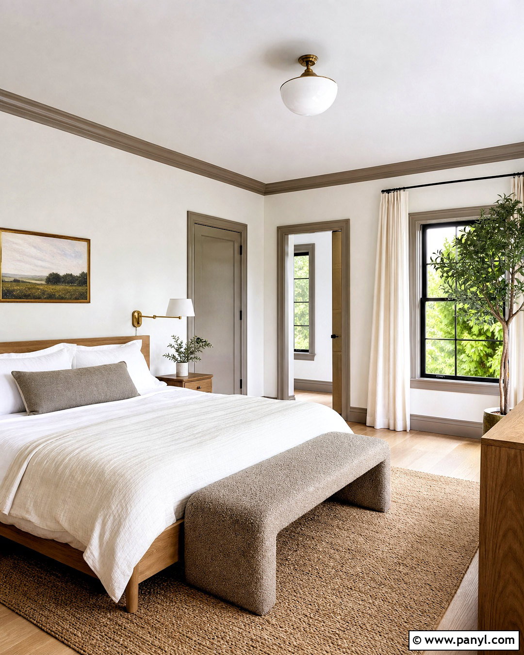 White Walls With Greige Trim - 20 white walls contrasting trim ideas
