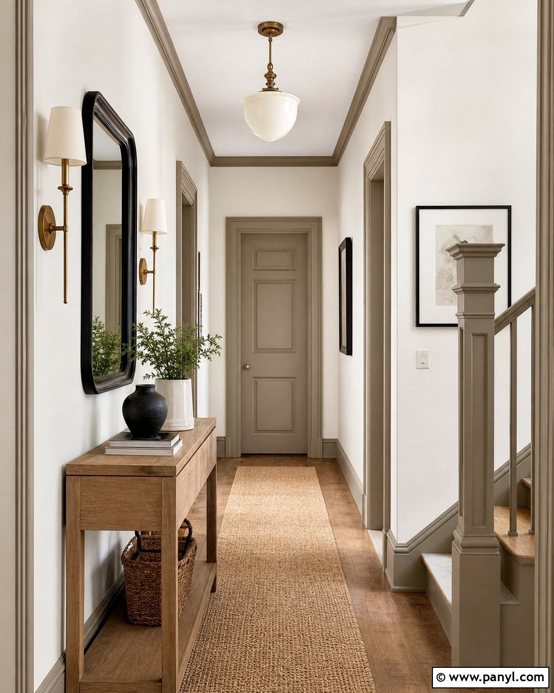 White Walls With Greige Trim - 20 Light Walls Colored Trim Ideas