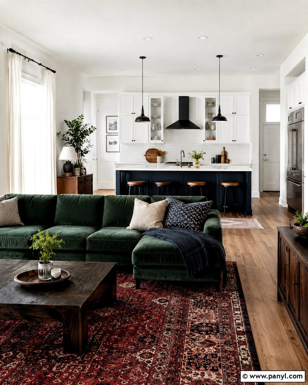 White Walls With High Contrast Decor - 20 White Walls Throughout House Ideas