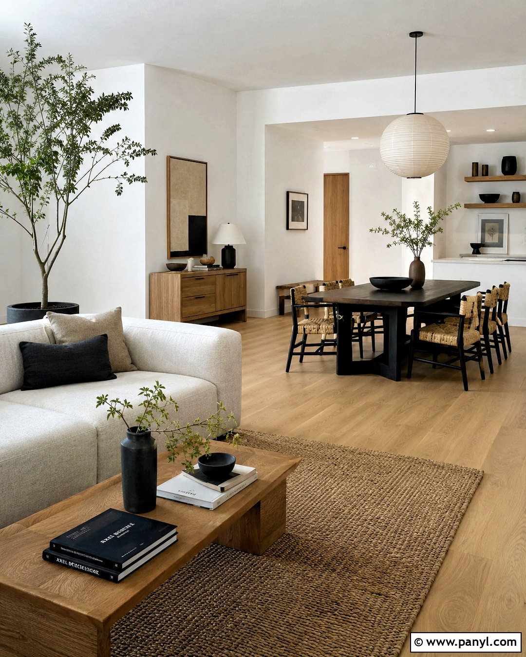 White Walls With Japandi Decor - 20 White Walls Throughout House Ideas