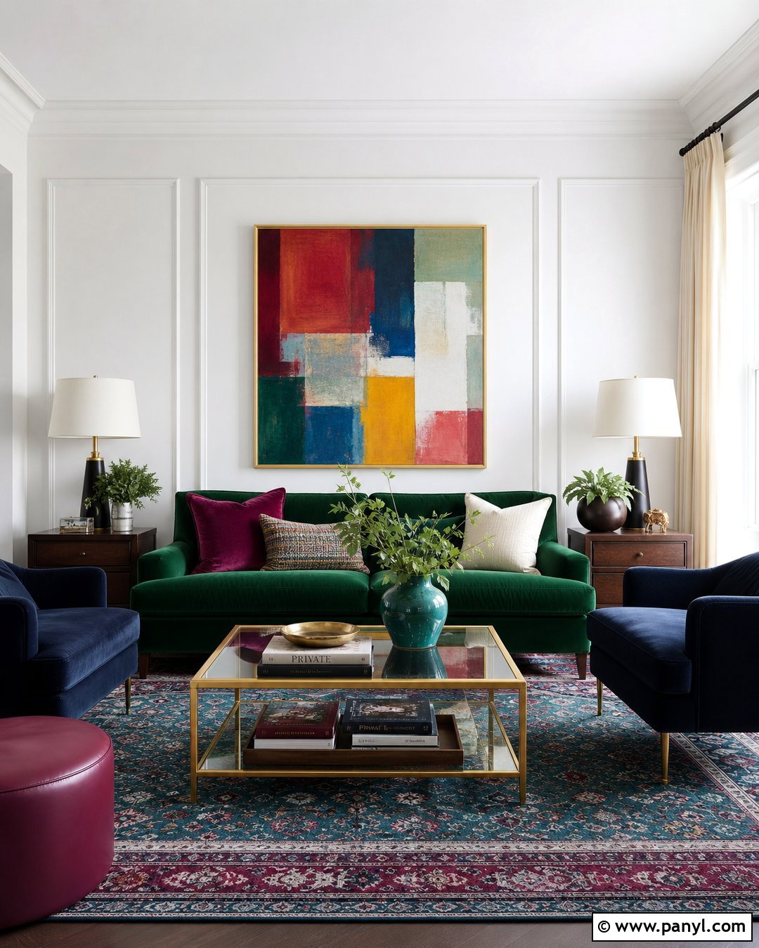 White Walls With Jewel Tone Furniture - 30 White Walls Interior Ideas