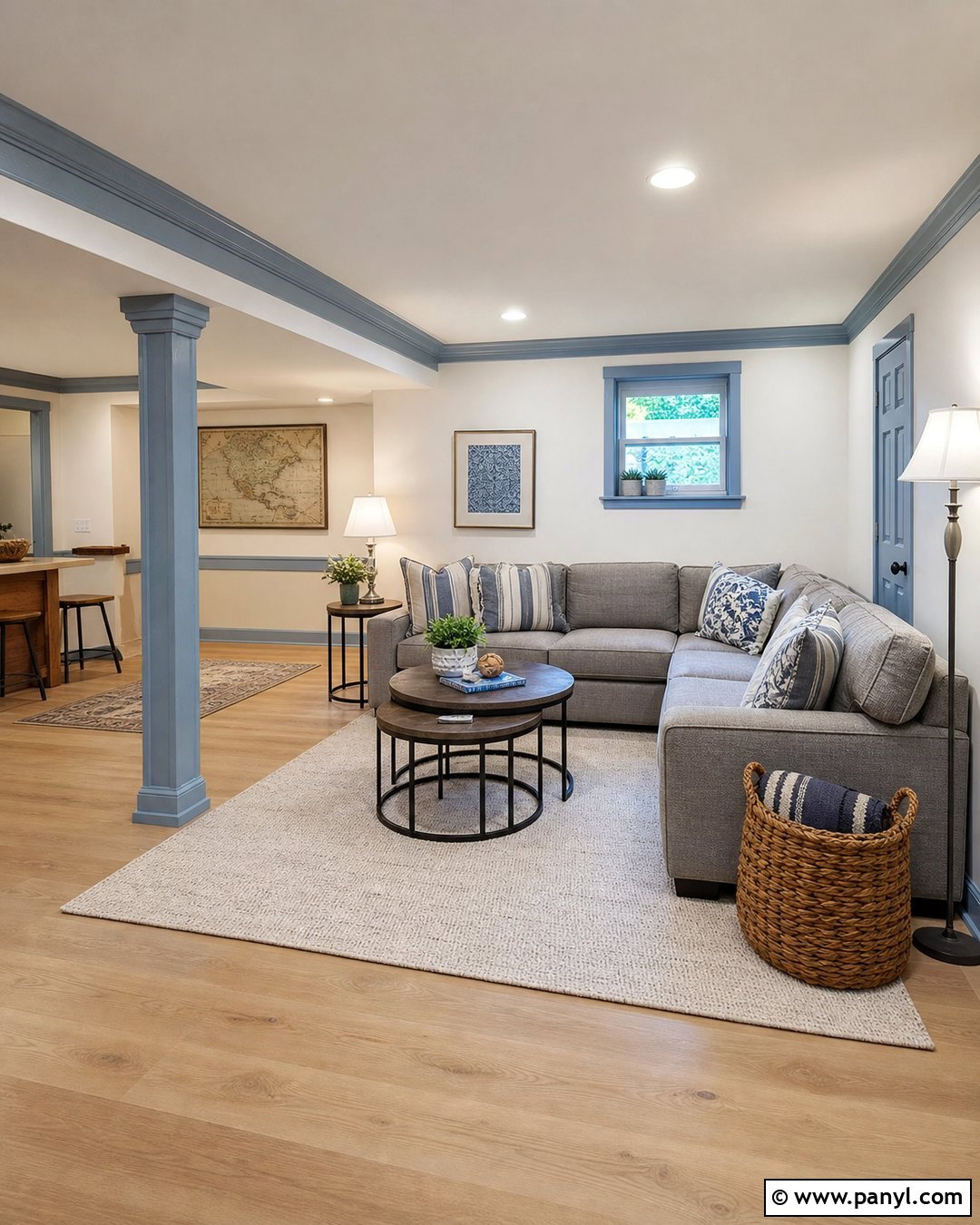 White Walls With Light Blue Trim Basement - 30 White Walls Blue Trim Ideas