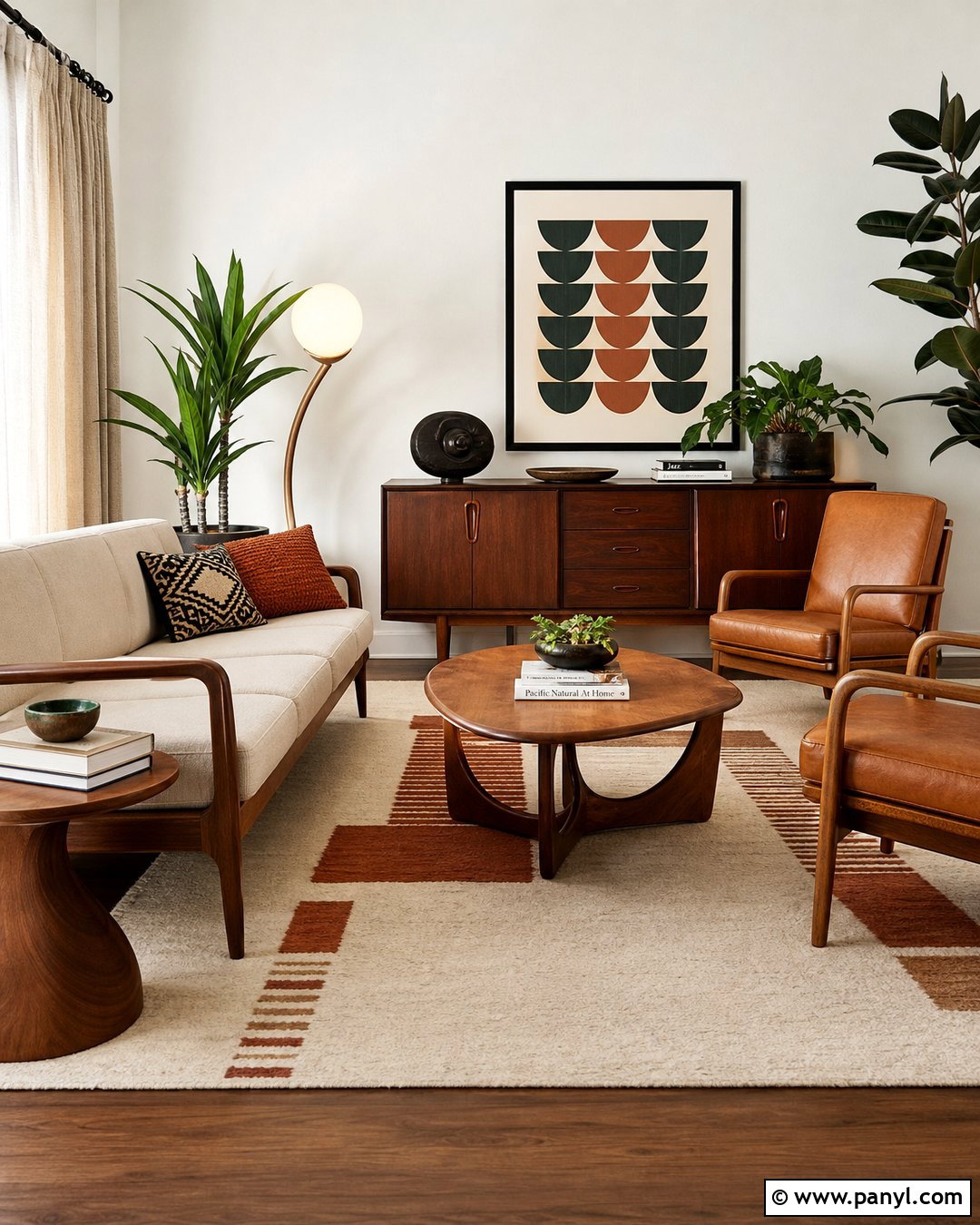 White Walls With Midcentury Furniture - 50 white walls