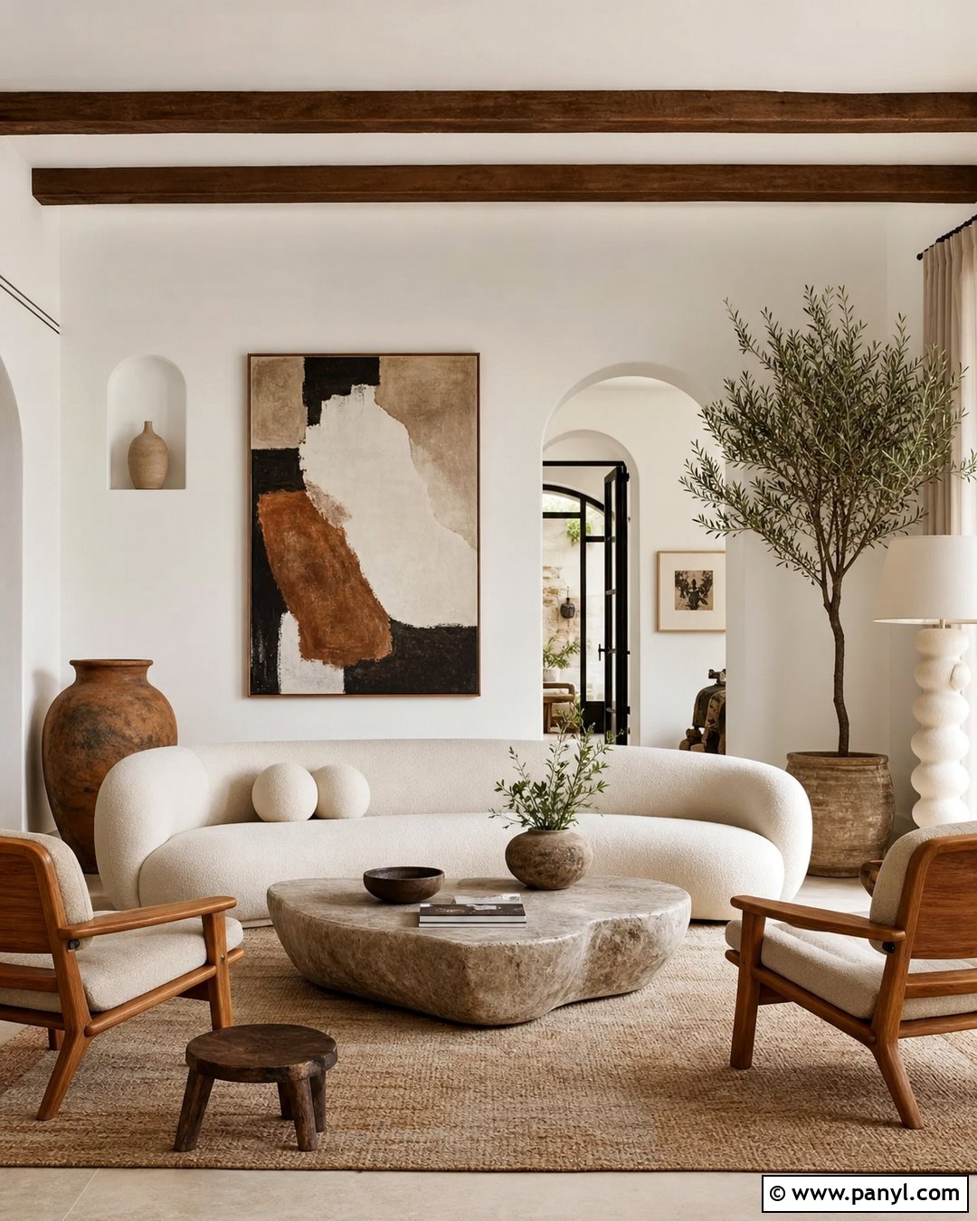 White Walls With Modern Organic Decor - 50 white walls