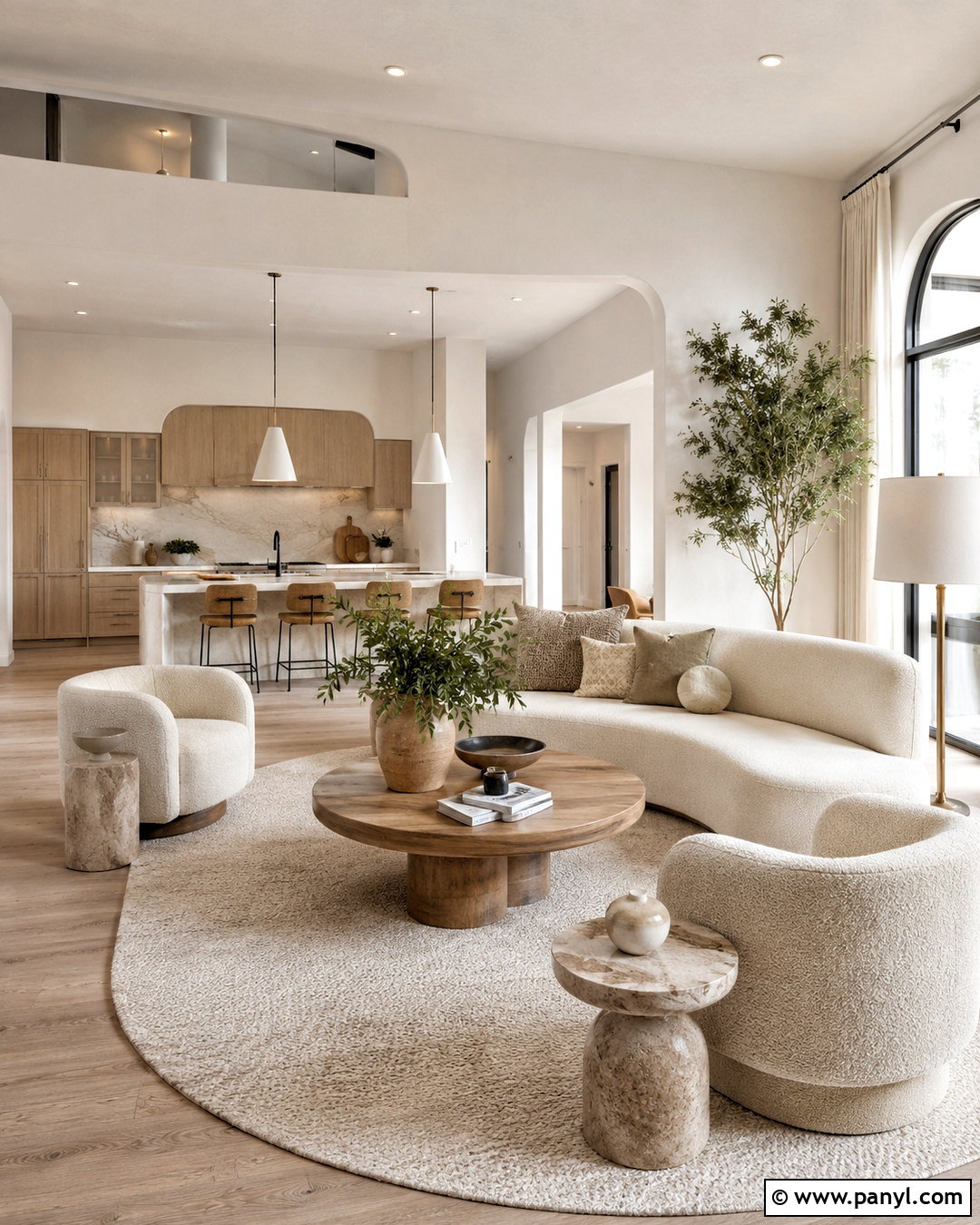White Walls With Modern Organic Decor - 20 White Walls Throughout House Ideas