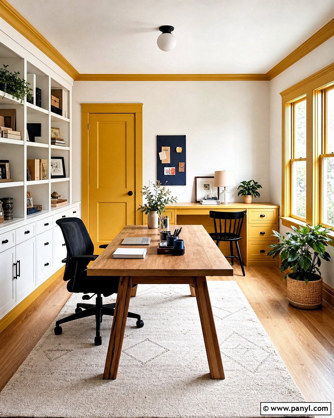 White Walls With Mustard Trim - 20 white wall and trim color combinations