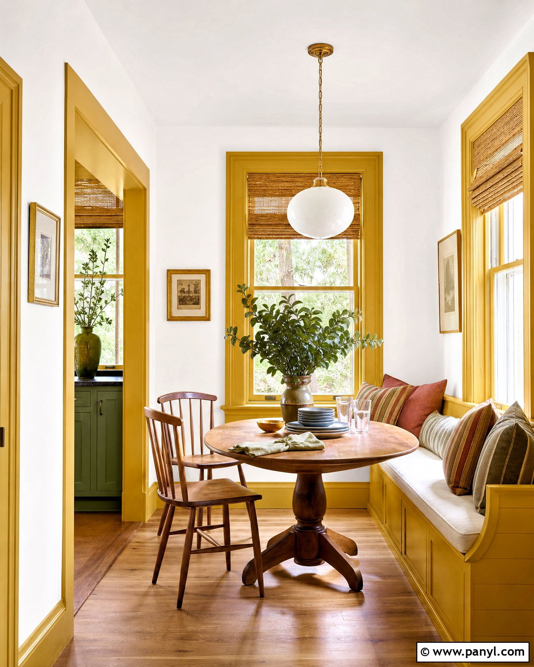 White Walls With Mustard Yellow Trim - 20 white walls contrasting trim ideas
