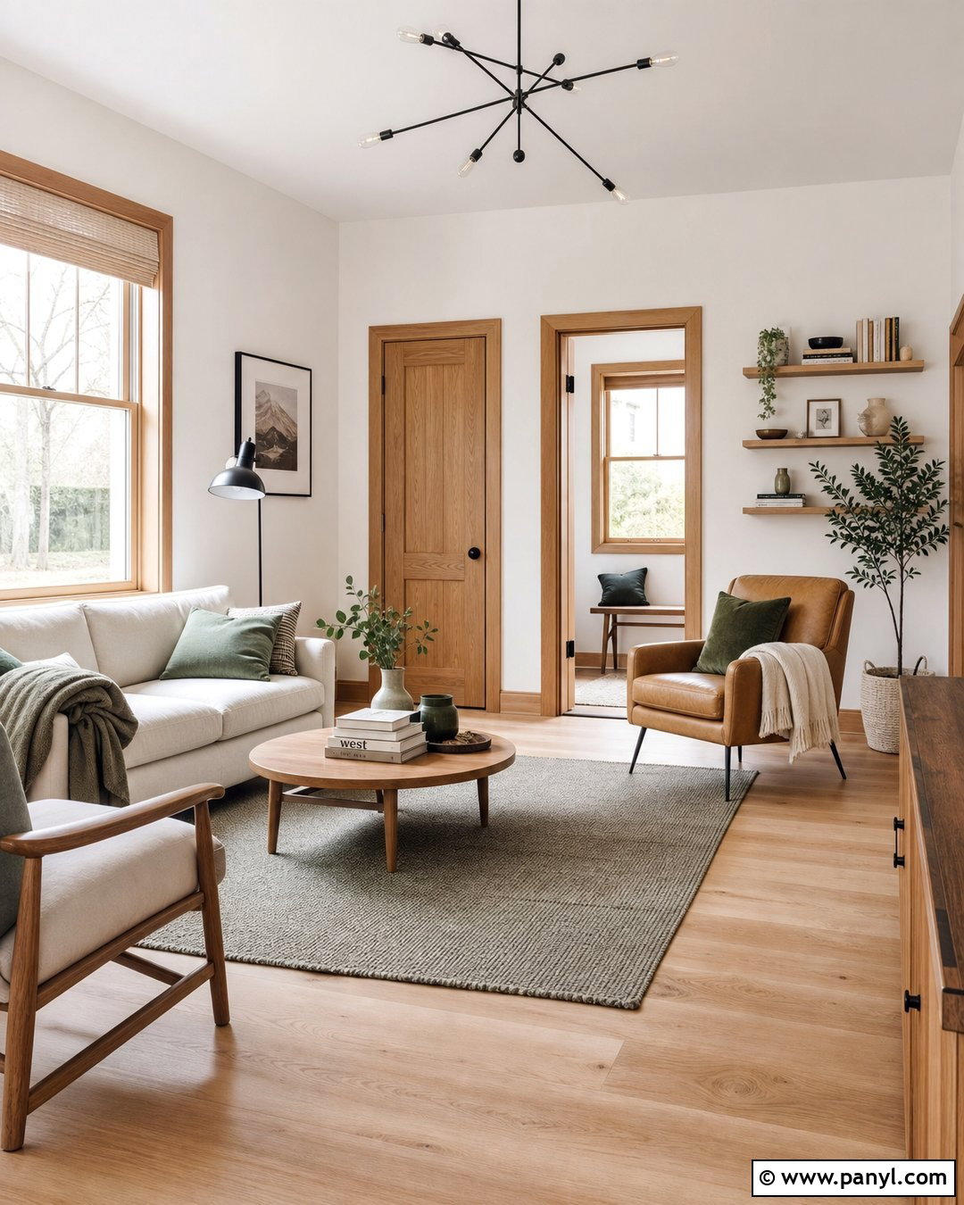 White Walls With Natural Oak Trim - 30 White Walls And Trim Ideas