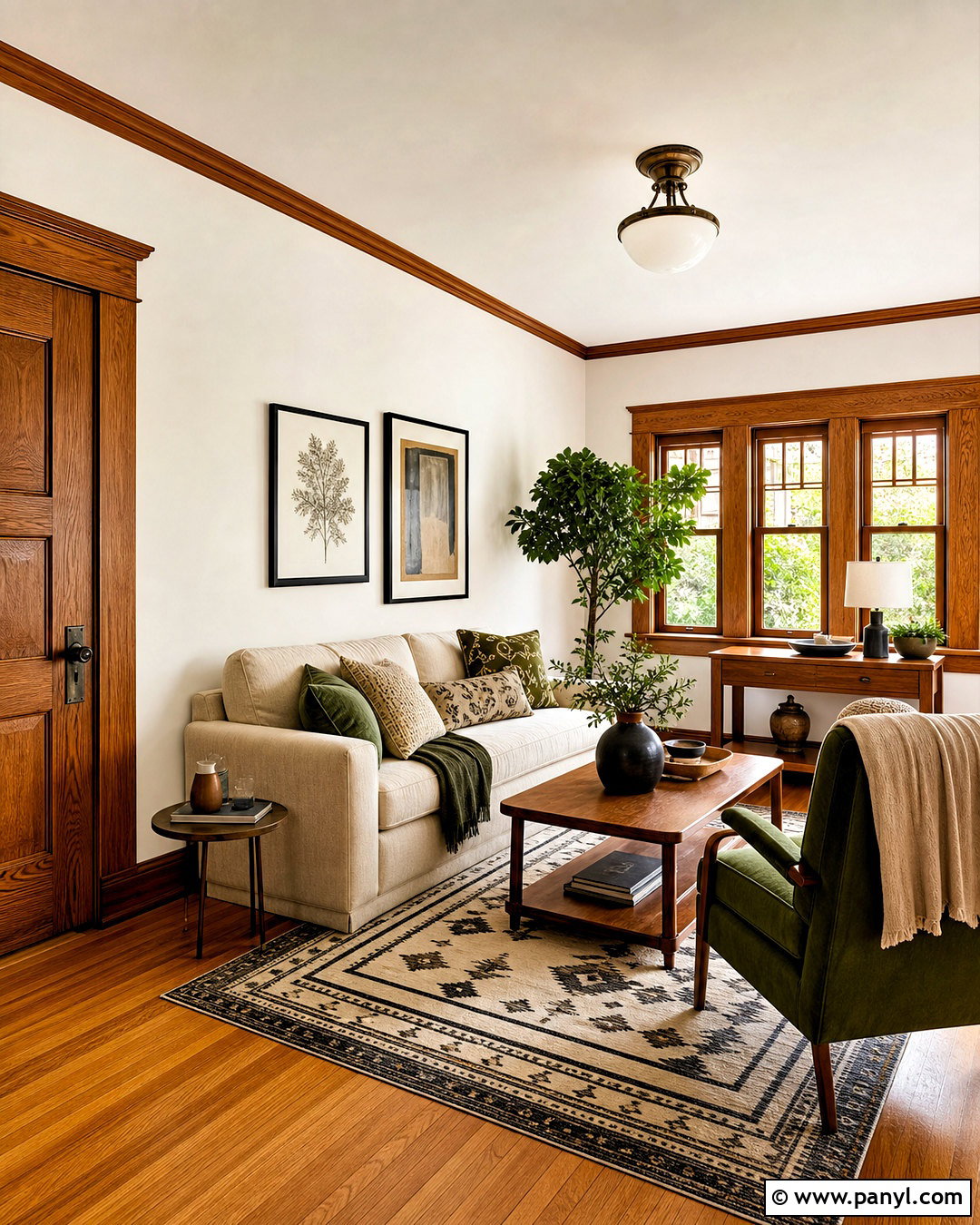White Walls With Natural Wood Trim - 20 white walls contrasting trim ideas