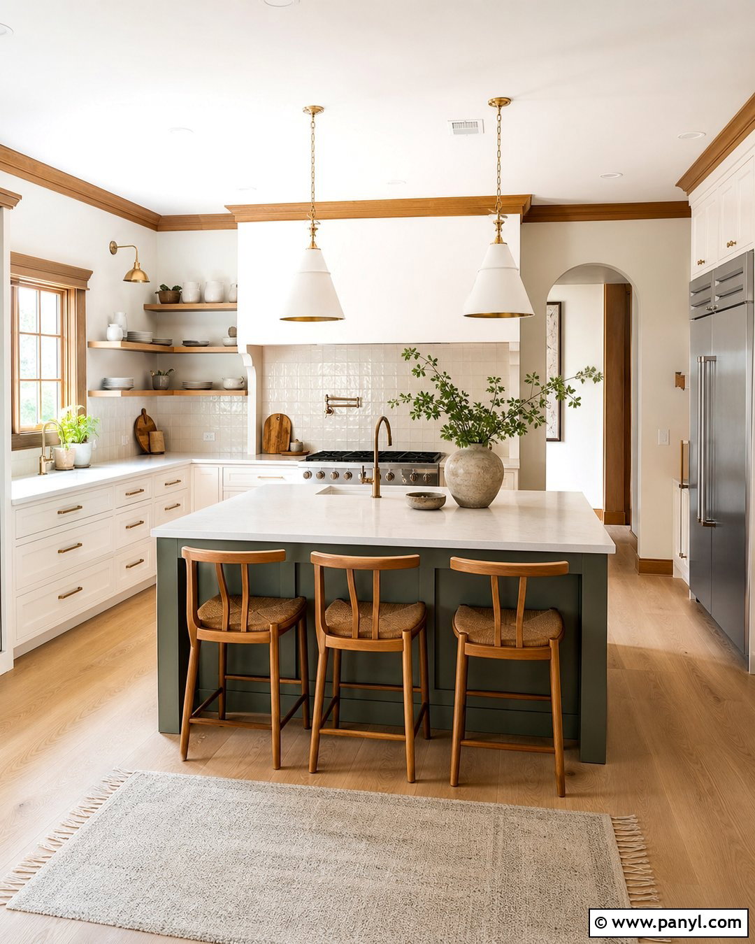 White Walls With Natural Wood Trim Kitchen - 30 White Walls Brown Trim Ideas